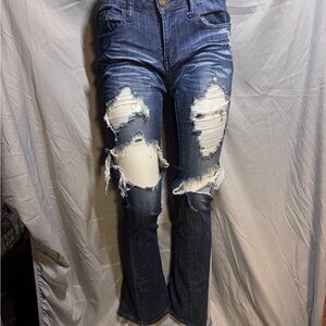 Machine brand Distressed Blue Denim Jeans 2-2
